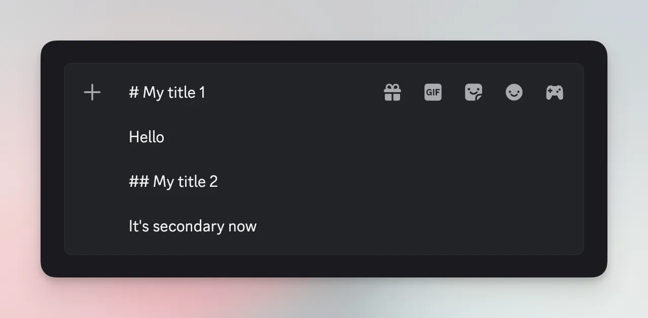 Discord Text Formatting Header