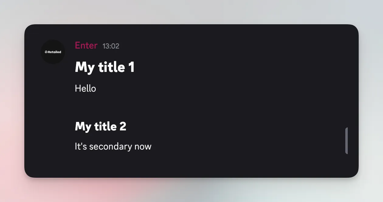 Discord Text Formatting Header