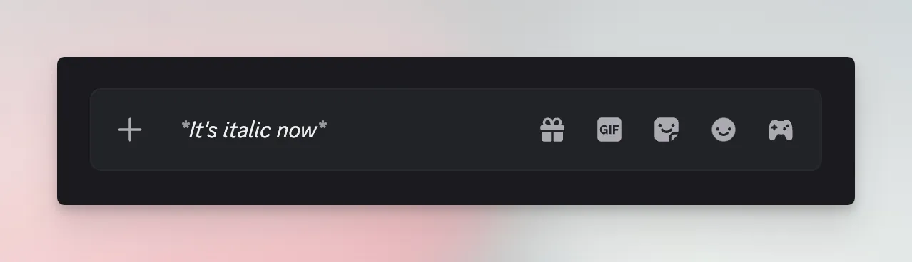 Discord Text Formatting Italic