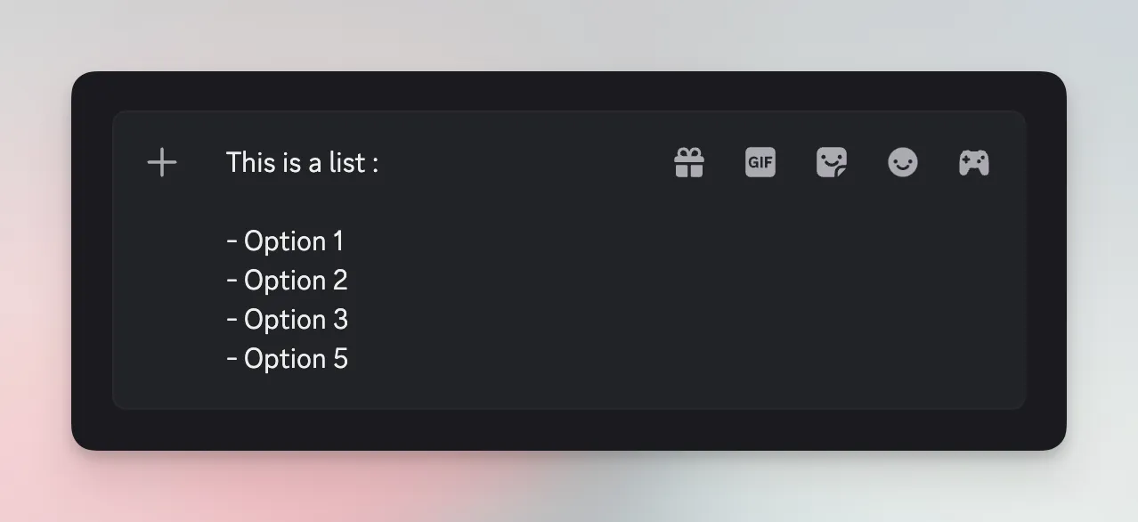 Discord Text Formatting List