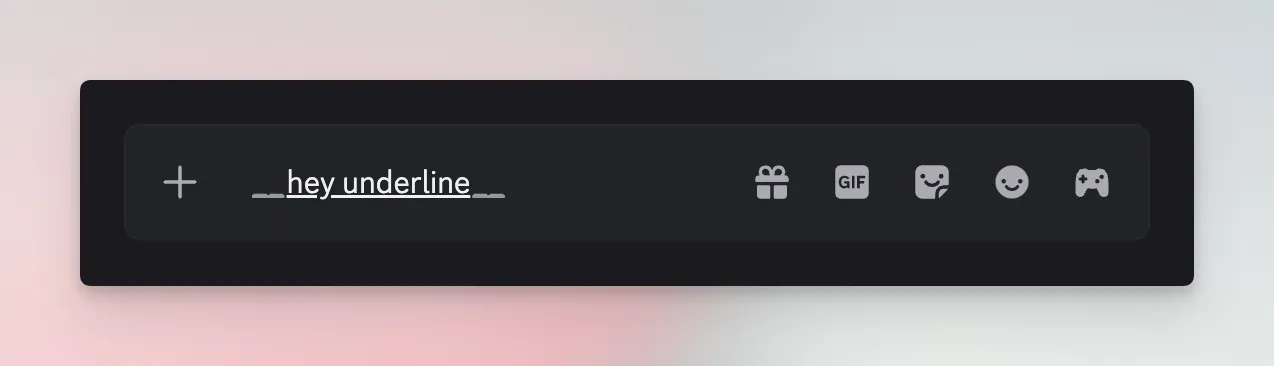 Discord Text Formatting Underline